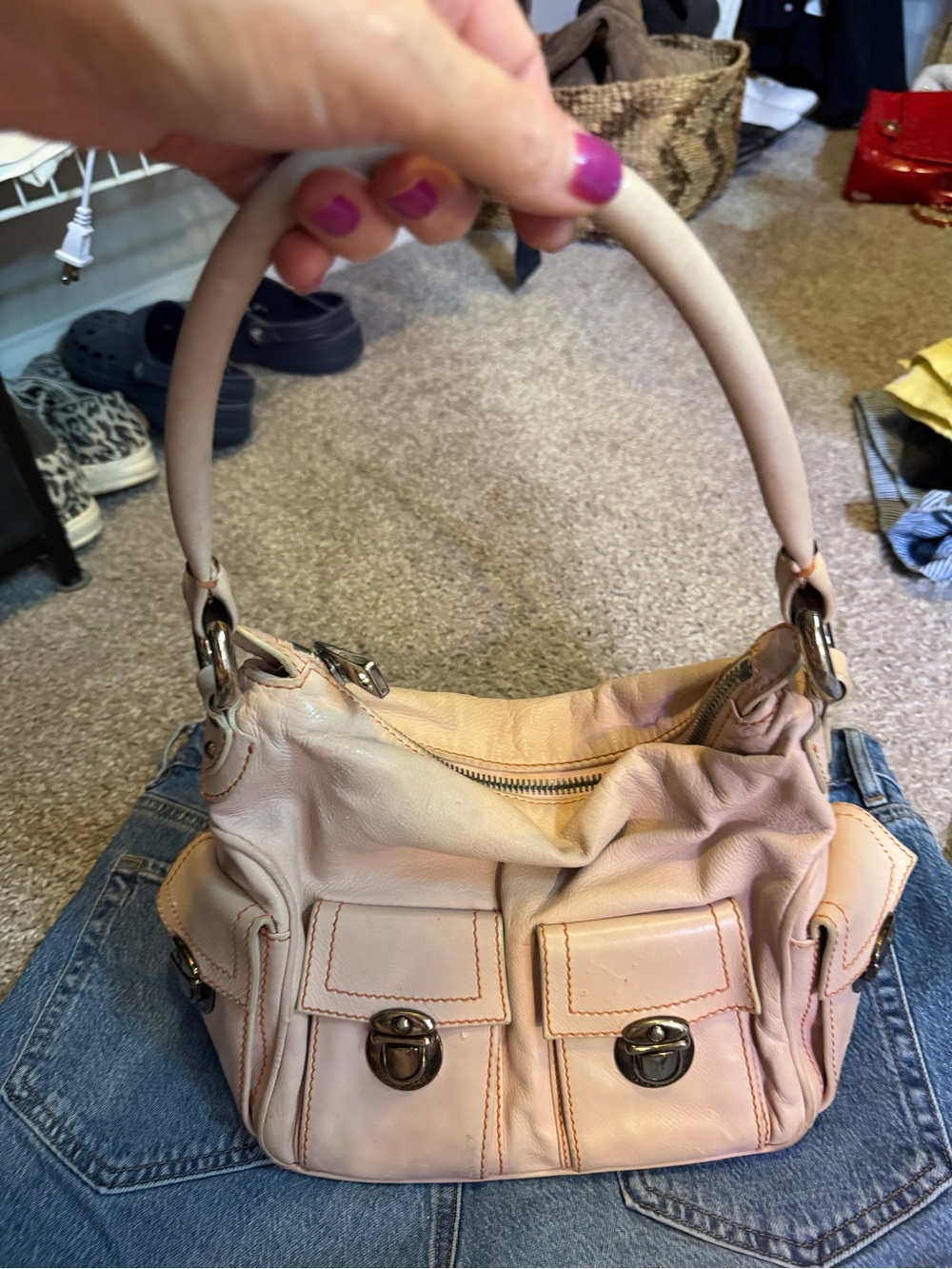 Marc Jacobs Blush Pink Leather Shoulder Bag